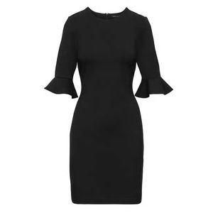 Purple Ponte Flutter Sleeve Dress